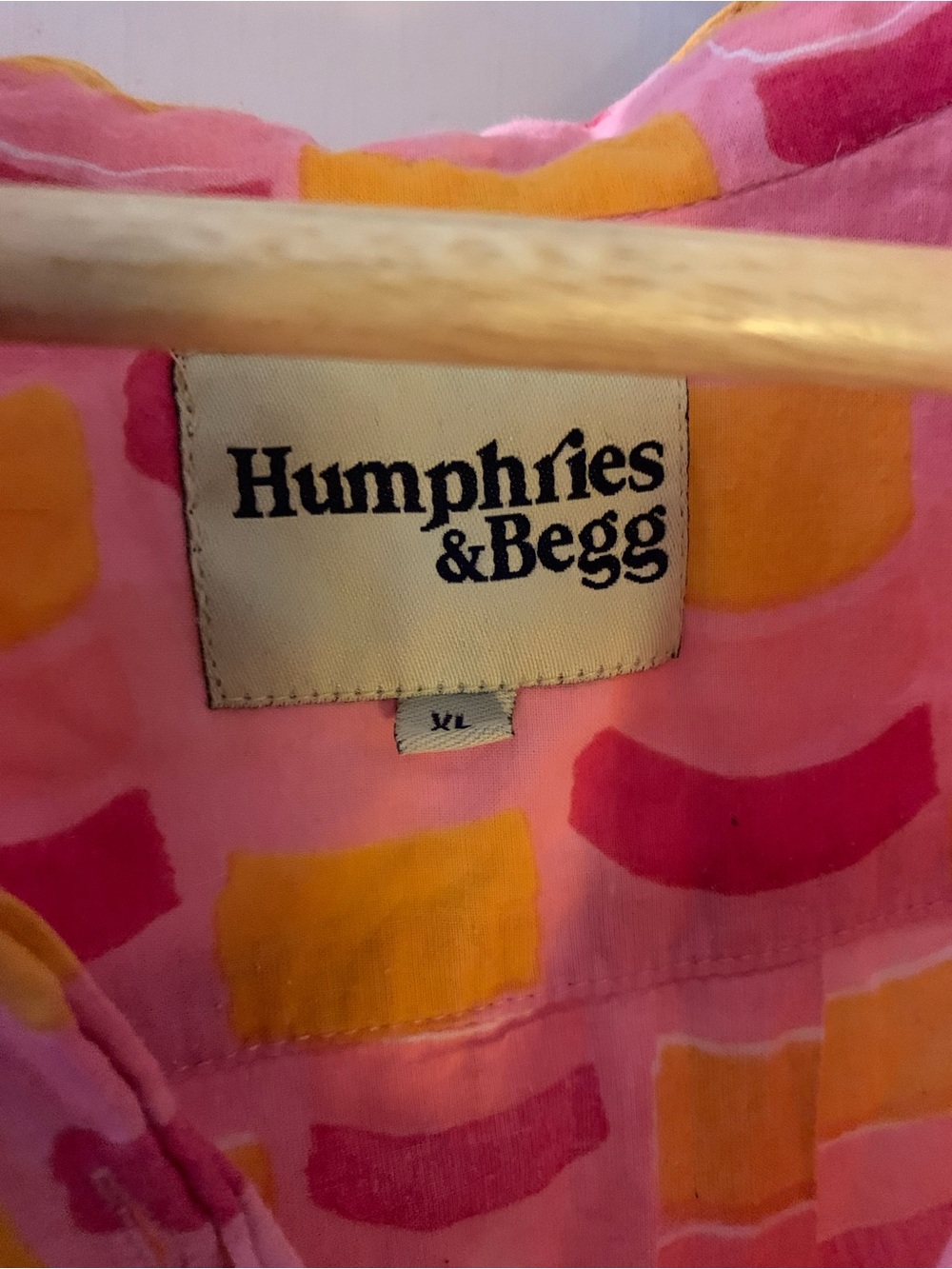 Humphries and Begg Beachy Dress In Bright Pink & Yellow Button-Front - Picture 4 of 5